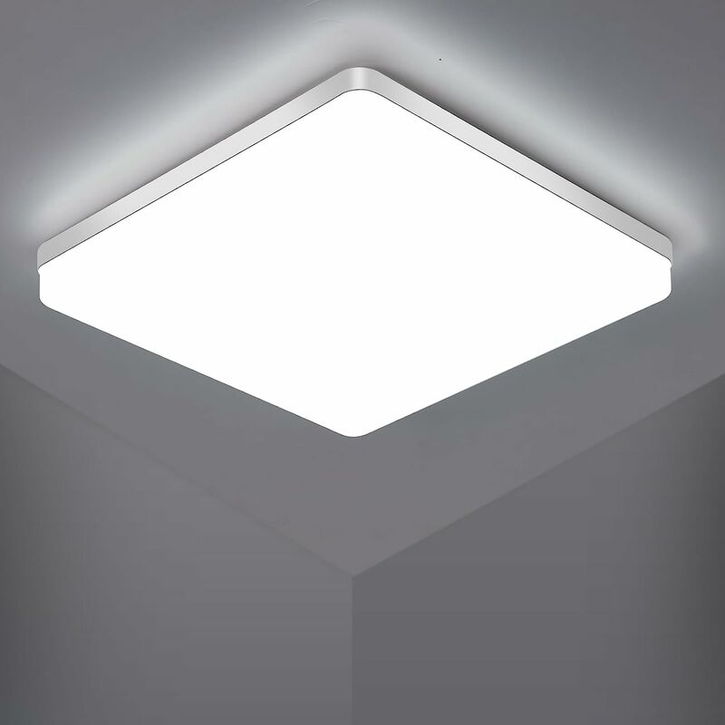 foto del prodotto goeco plafoniera led quadrata, lampada da soffitto led, plafoniera led ip44, lampada da soffitto adatta per bagno cucina camera da letto corridoio