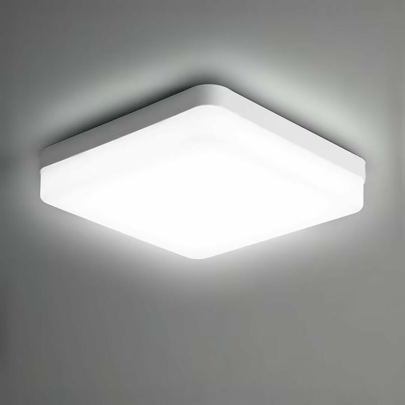 foto del prodotto goeco plafoniera led quadrata, lampada da soffitto led, plafoniera led ip44, lampada da soffitto adatta per bagno cucina camera da letto corridoio