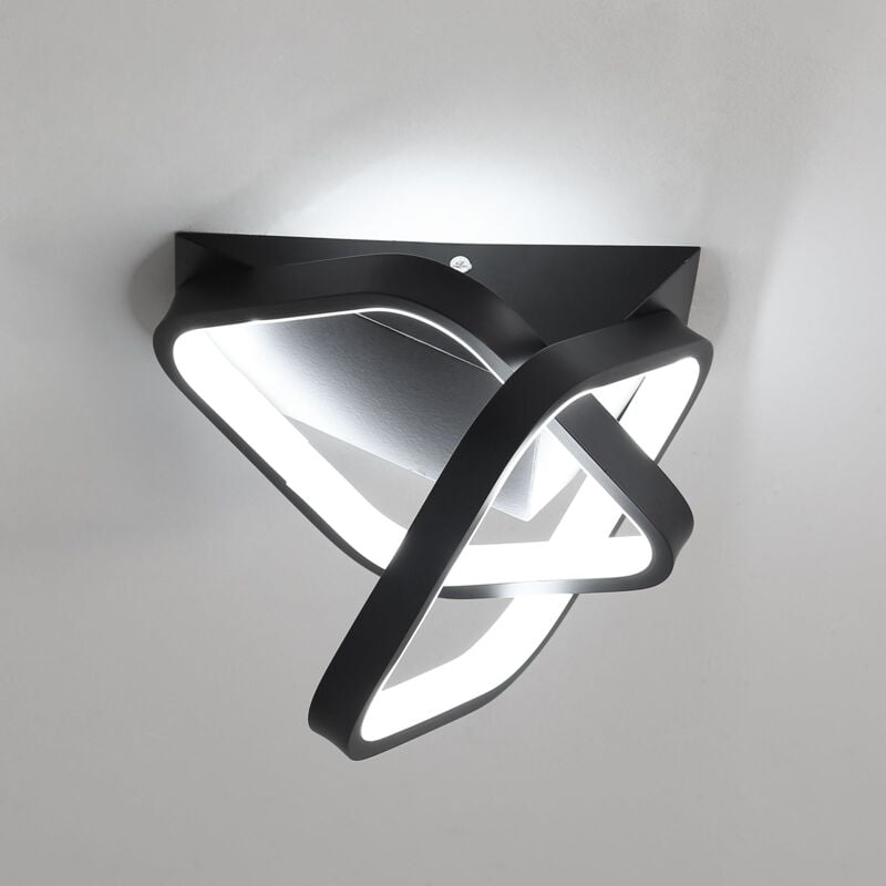foto del prodotto goeco plafoniera led soffitto moderna, 26w lampada da soffitto led, lampadario da soffitto forma di 2 neri obliqui quadrati in alluminio, per
