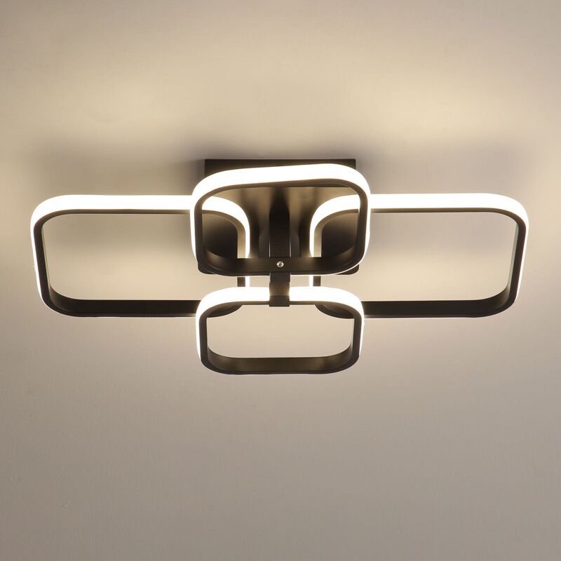 foto del prodotto goeco plafoniera led soffitto moderna 42w, lampadario soggiorno 4000k 3780lm con 4 quadrati, luce neutra apparecchio per camere da letto corridoio