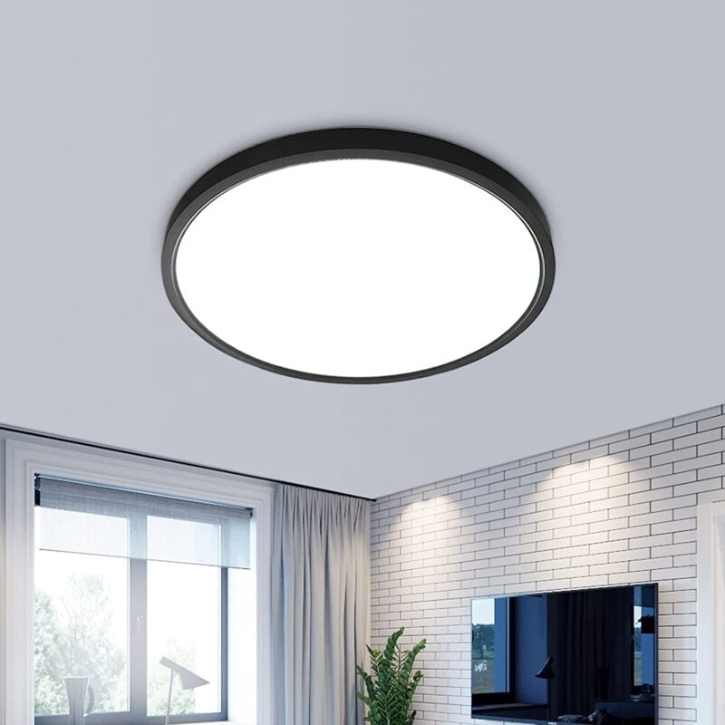 foto del prodotto goeco plafoniera led ultra piatto 25mm bianco freddo 6000k rotondo 30cm plafoniera da bagno impermeabile ip54 per bagno camera da letto soggiorno
