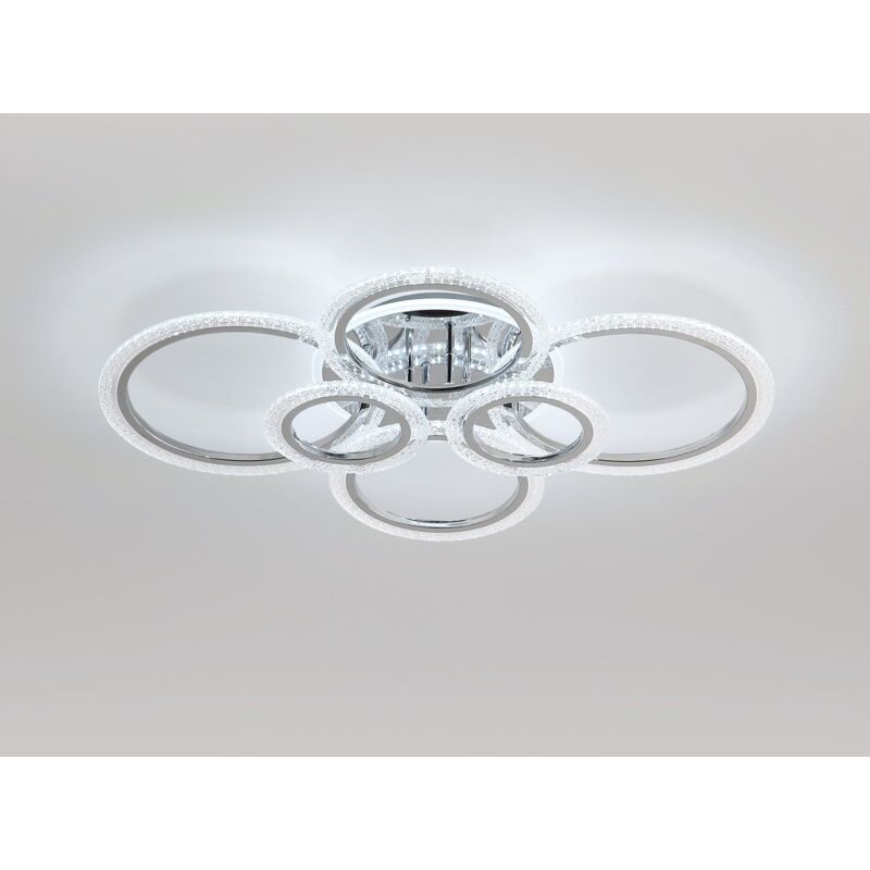 foto del prodotto goeco plafoniera moderna,lampada da soffitto led 92w con 6 anelli,lampadario a soffitto a luce bianca fredda 6500k per camera da