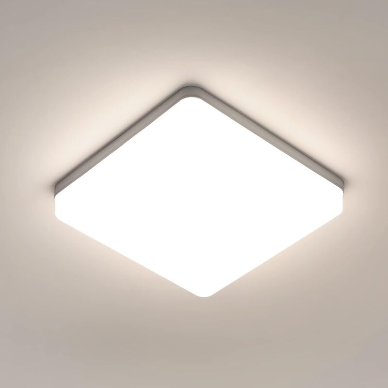foto del prodotto goeco plafoniere led quadrata moderna bianca, 36w 4050lm luce naturale 4000k per soggiorno camera da letto balcone cucina bagno 23x23x4cm 