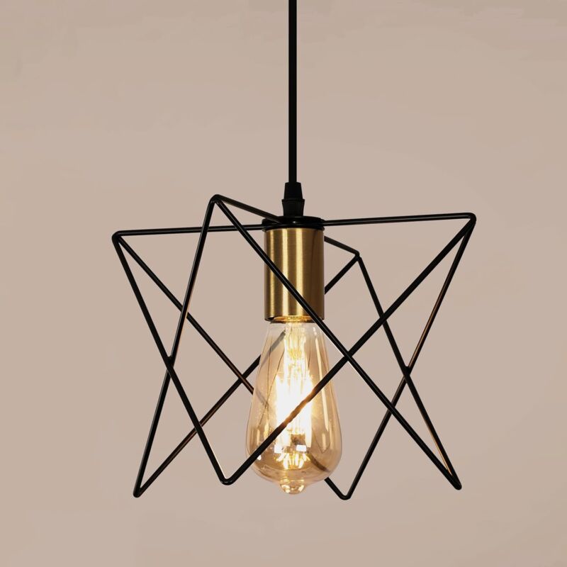 foto del prodotto goeco sospensioni per apparecchi industriali, lampada da soffitto vintage forma nera retr in m, lampada in metallo lampada lampada industriale