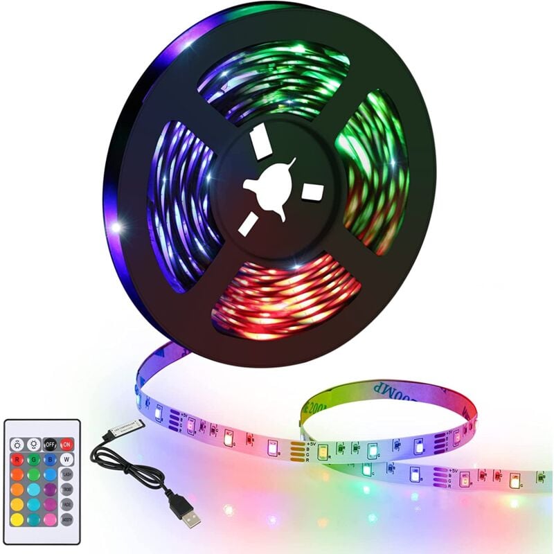 foto del prodotto goeco striscia led 5m, luci smart con telecomando, luce led rgb per camera da letto, tv, nastro led per feste