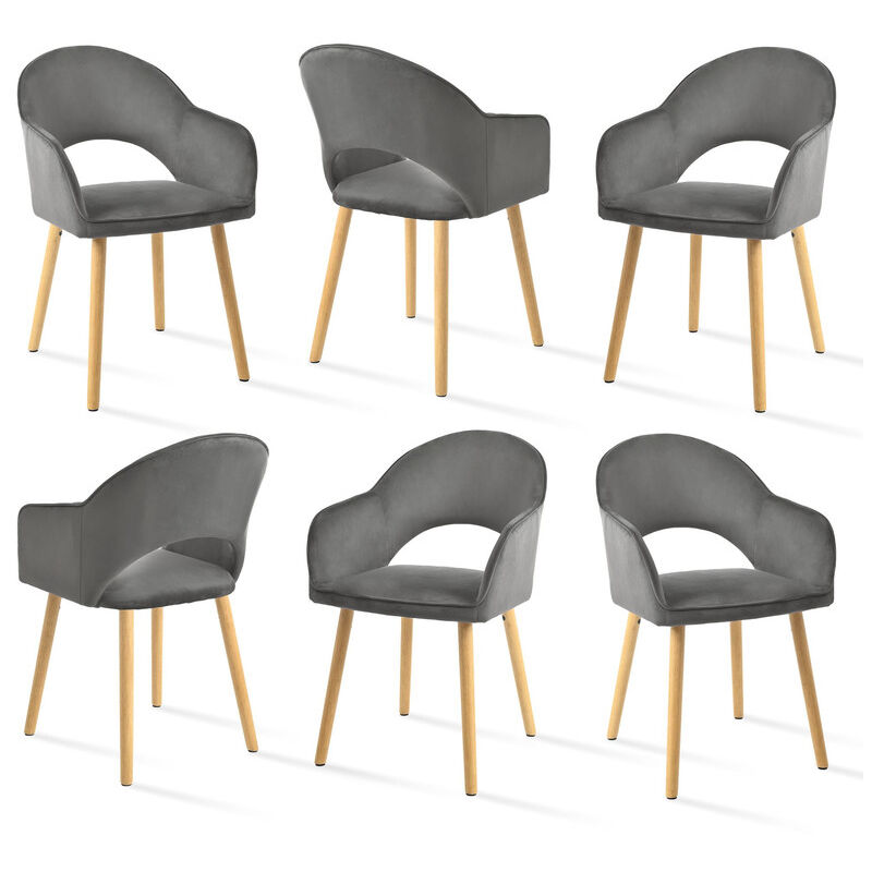foto del prodotto goeurvant sedie da pranzo comode con schienale a forma di mezzaluna e braccioli ergonomici, perfetta combinazione di supporto ed eleganza set di