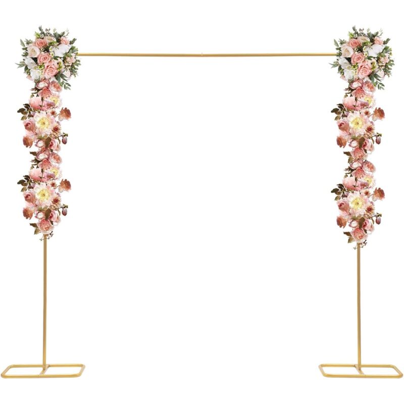foto del prodotto gojoy 2 m x 2 m di sfondo per feste di nozze, decorazione rettangolo arch stand fai da te, telaio quadrato in metallo dorato, decorazione per feste