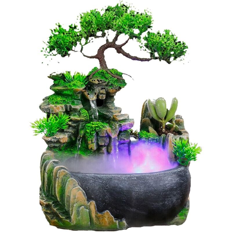 foto del prodotto gojoy fontana da tavolo, 200 x 150 x 280 mm, fontana da interni con giochi d acqua in pietra, decorazione per interni, fontana a led, cascata,