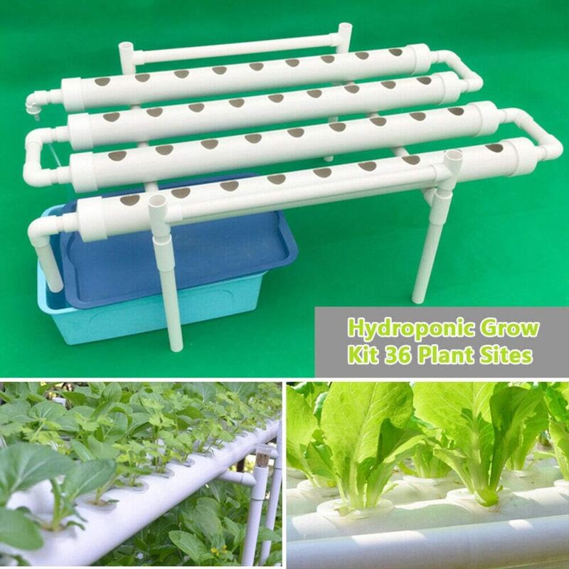 foto del prodotto gojoy hydroponico grow kit per la coltivazione idroponica di frutta, in pvc, per verdure, insalata, fiori 36 cifre, 4 tubi, 1 strati 