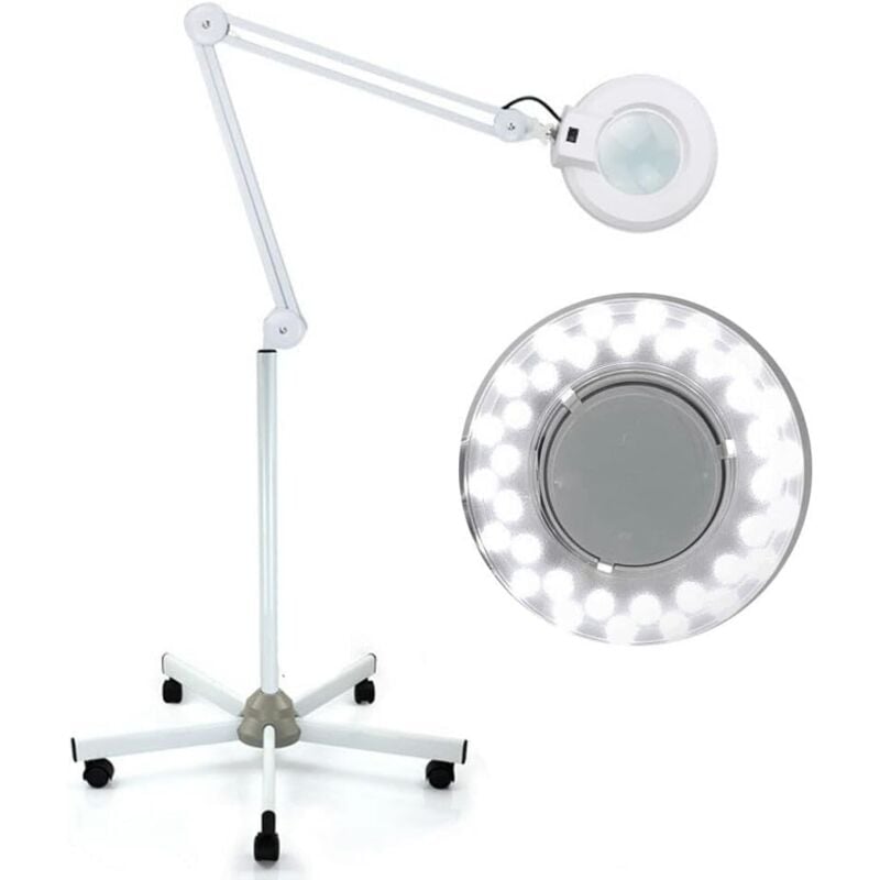 foto del prodotto gojoy lampada a led con lente d ingrandimento illuminante, lampada estetica professionale 5 diottri lampada a braccio girevole regolabile per