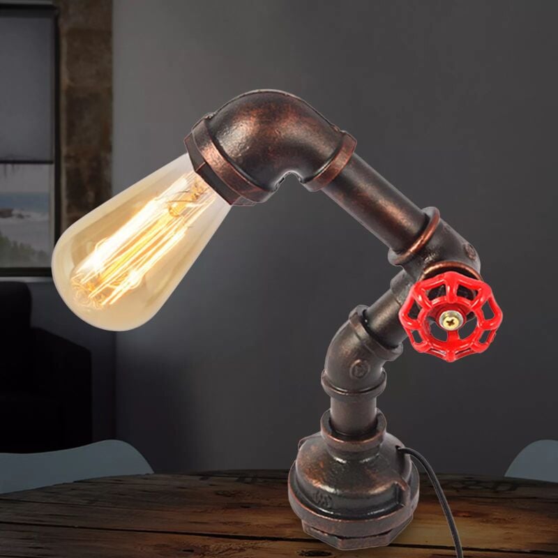 foto del prodotto gojoy lampada da tavolo vintage retro lampada industriale tubo di acqua in metallo e27 220v