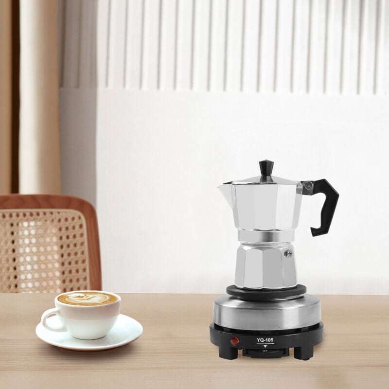 foto del prodotto gojoy mini piastra riscaldante, caffettiera e piastra riscaldante elettrica con spina da 500 w, 3 tazze, macchina per caff , buffet, uffici 3
