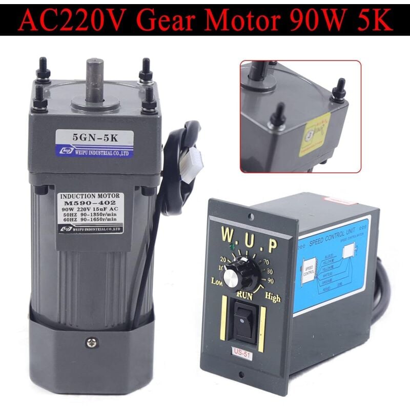 foto del prodotto gojoy motore elettrico monofase, 220 v, 90 w, con regolatore di velocit regolabile, alta coppia, corrente alternata asincrona, reversibile