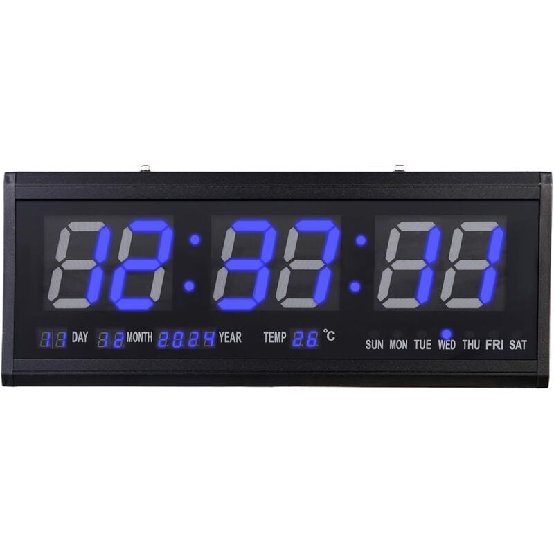 foto del prodotto gojoy orologio digitale da parete a led, orologio per anziani, sveglia, soggiorno, display a led con data e indicatore della temperatura