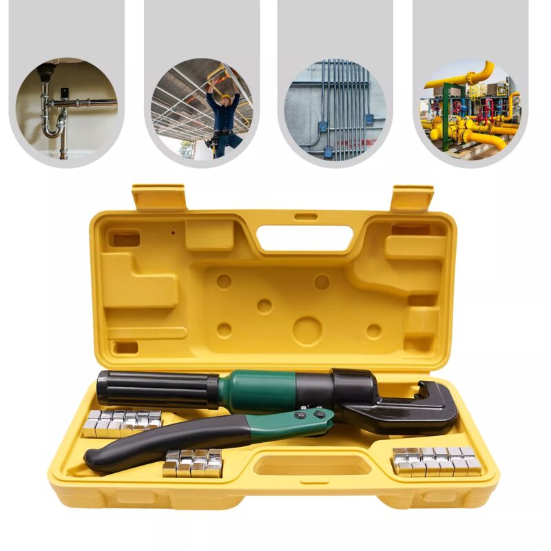 foto del prodotto gojoy pinza idraulica crimpatrice multistrato idraulica 4 70mm con 8 paia di stampi e cassetta degli attrezzi, per tubi in alluminio, tubi in