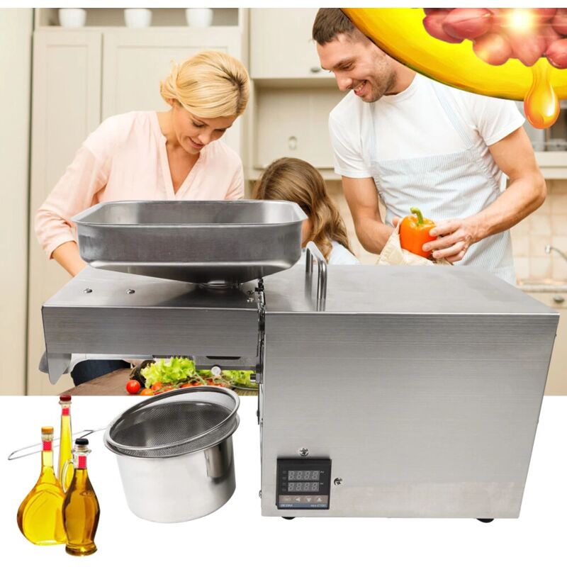 foto del prodotto gojoy pressa per olio a freddo e caldo, in acciaio inox 304, per olive, cocco, colza, arachidi, noce di cocco, 1500 w