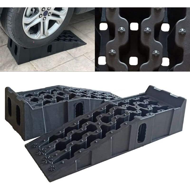 foto del prodotto gojoy rampe di carico in plastica per auto, 1 paio di rampe da 7 tonnellate, fino a 245, 7250 kg, design robusto in plastica,per una facile