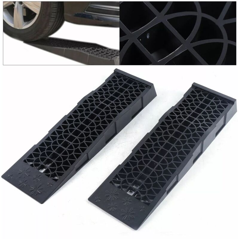 foto del prodotto gojoy rampe di carico per auto, universale, 2 pezzi, portata 3 t, in plastica ad alta resistenza, colore nero