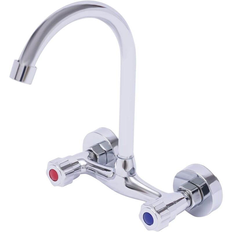 foto del prodotto gojoy rubinetto da cucina a 360 , rubinetto da parete, lavabo, rubinetto da parete regolabile, rubinetto da cucina a due maniglie, per bagno,