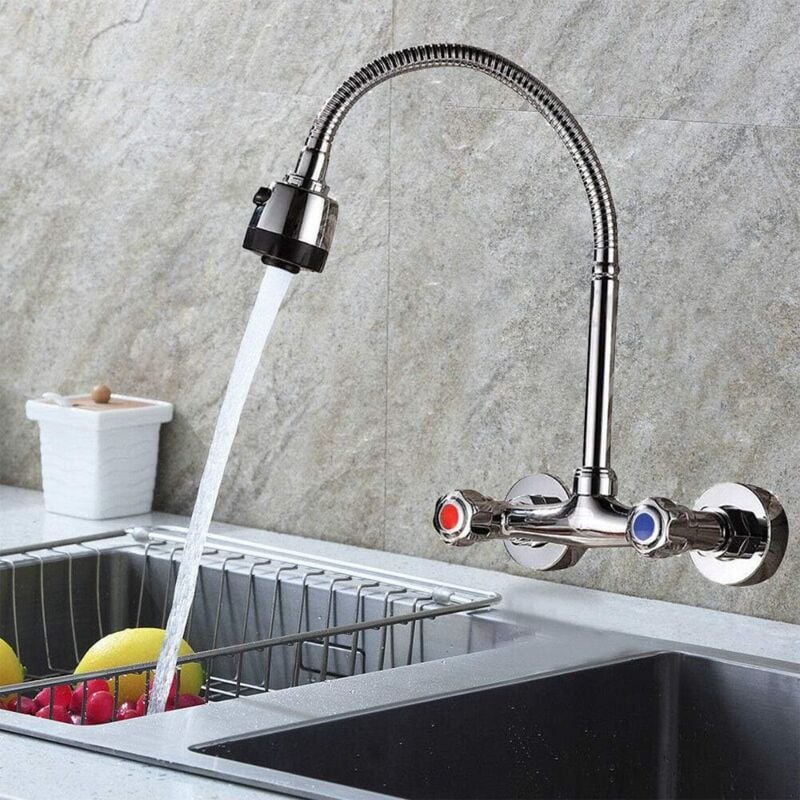 foto del prodotto gojoy rubinetto della cucina rubinetto per lavabo a muro della cucina ugello rotante rubinetto dell acqua miscelatore monocomando per lavello da