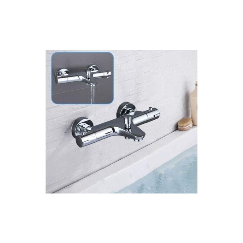 foto del prodotto gojoy rubinetto per vasca da bagno, termostato, batteria per vasca da bagno, con protezione antiscottatura, in ottone cromato, 5 80 c