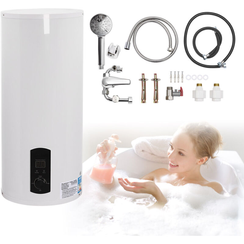 foto del prodotto gojoy scaldabagno elettrico da 60l riscaldatore per acqua calda, 2000 w,scaldacqua elettrico scaldabagno elettrico murale ad accumolo schermo a led