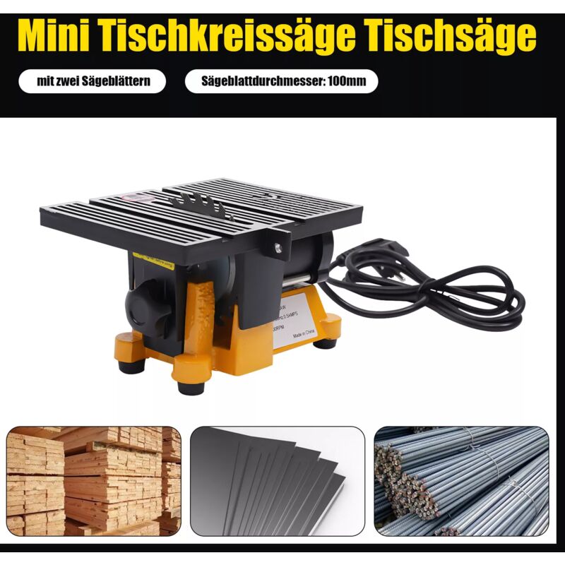 foto del prodotto gojoy sega da tavolo portatile mini banco sega macchina di taglio multi angolo 4500 giri min con due lame per sega per metallo legno vetro pietra