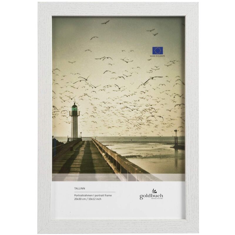 foto del prodotto goldbuch portafoto tallinn in legno, foto in formato 20 x 30 cm, ritratti supporto da parete, cornice singola in mdf, bianco, 20x30 cm