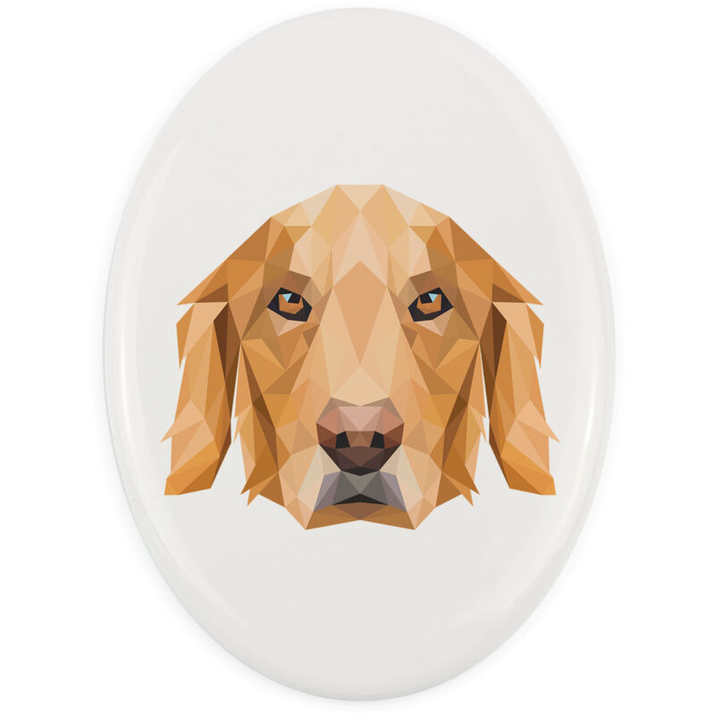 foto del prodotto golden retriever piatto con foto e iscrizione geometrica di art dog