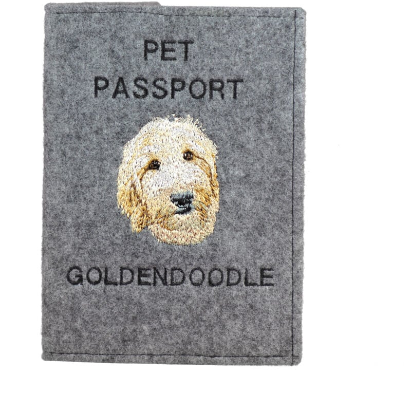 foto del prodotto goldendoodle portapassaporto per cani, portadocumenti, regalo per viaggiatori di art dog
