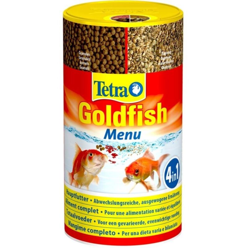 foto del prodotto goldfish menu 250ml mangime completo per tutti i pesci rossi tetra