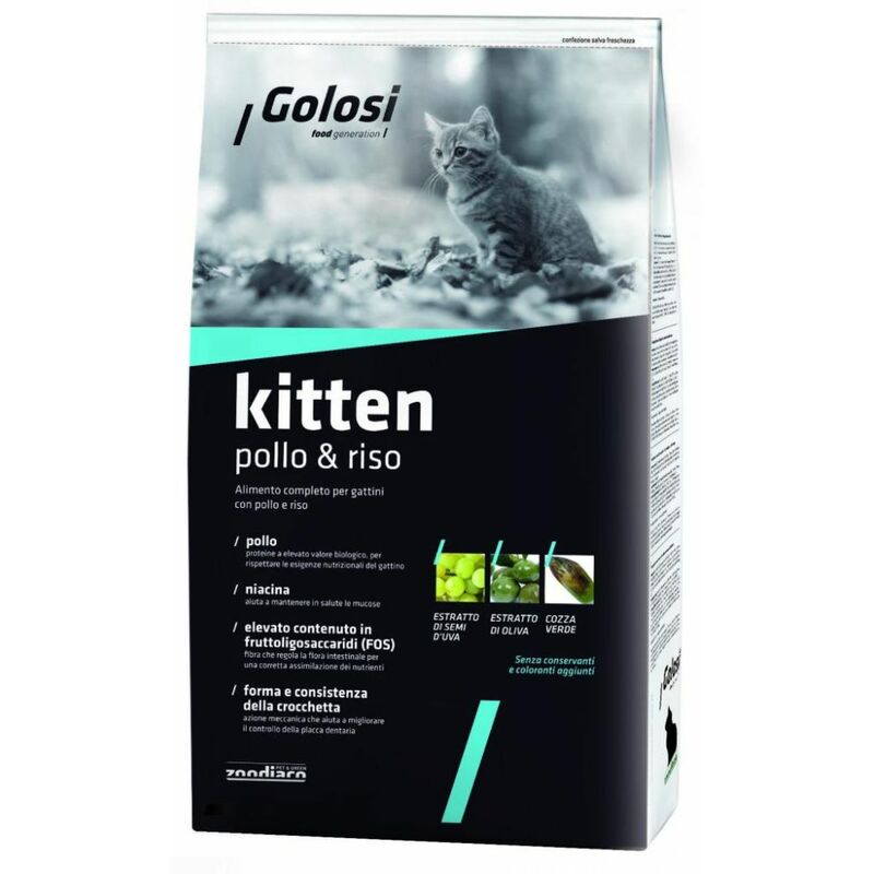 foto del prodotto golosi gatto 1,5 kg kitten pollo e riso