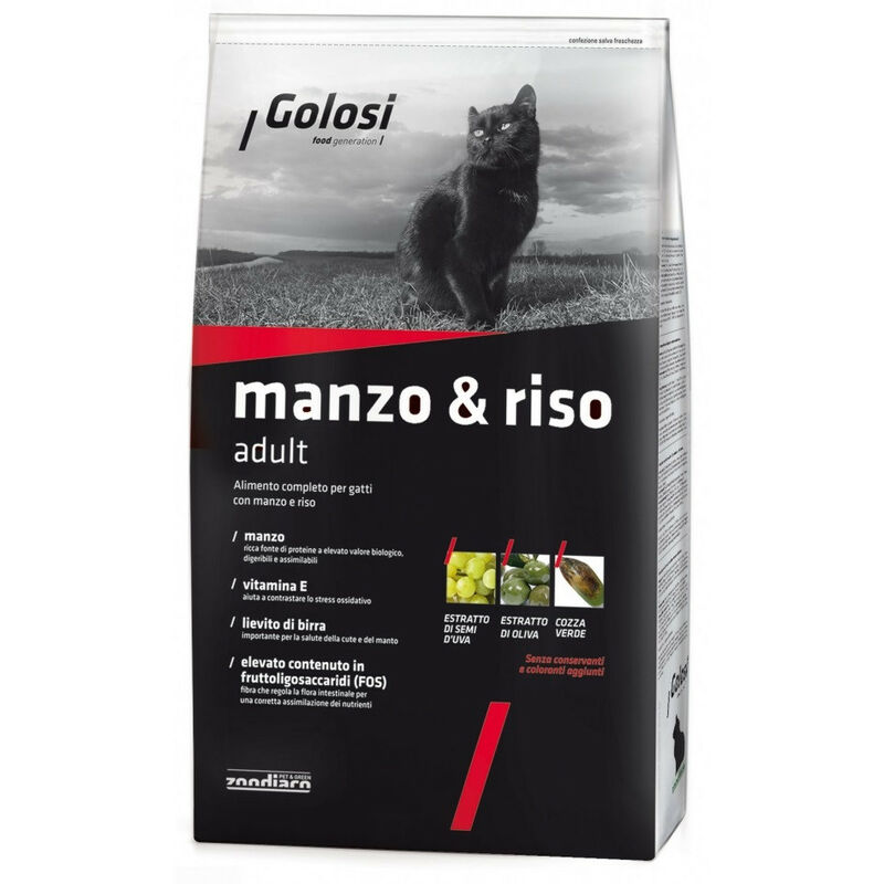 foto del prodotto golosi per gatti con manzo e riso da 20 kg