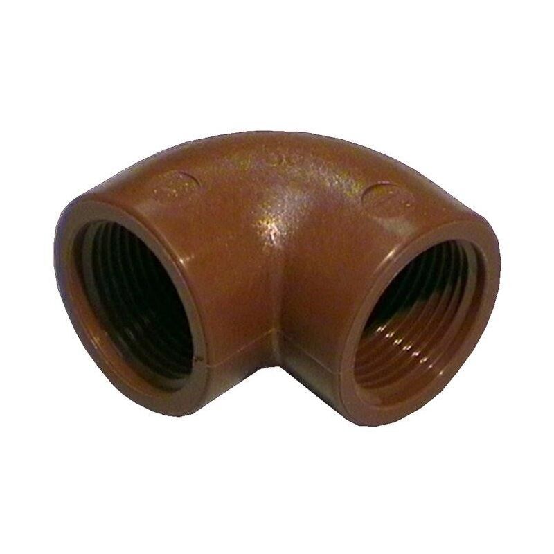 foto del prodotto gomito 90 in polipropilene marrone 1 2 mf
