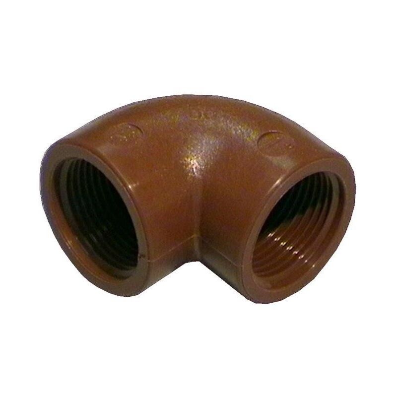 foto del prodotto gomito 90 in polipropilene marrone 3 4 ff