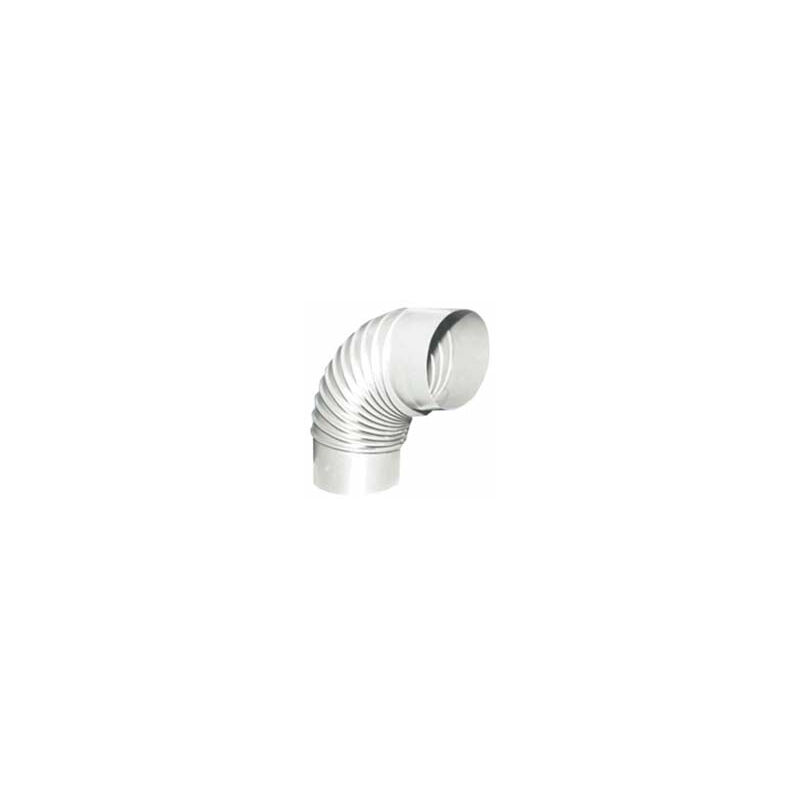 foto del prodotto gomito 90 porcellanato per stufe a legna bianco ala smalto classic mm.120