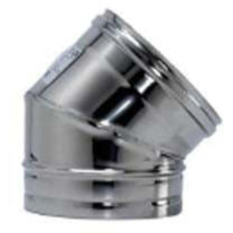 foto del prodotto gomito a 45 acciaio inox aisi 304 monoparete spessore mm.0,5 mm.100