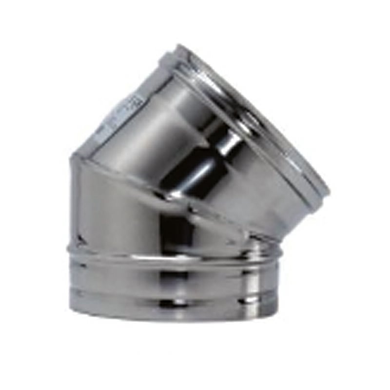 foto del prodotto gomito a 45 inox aisi 304 per stufa cm.20 idroweb