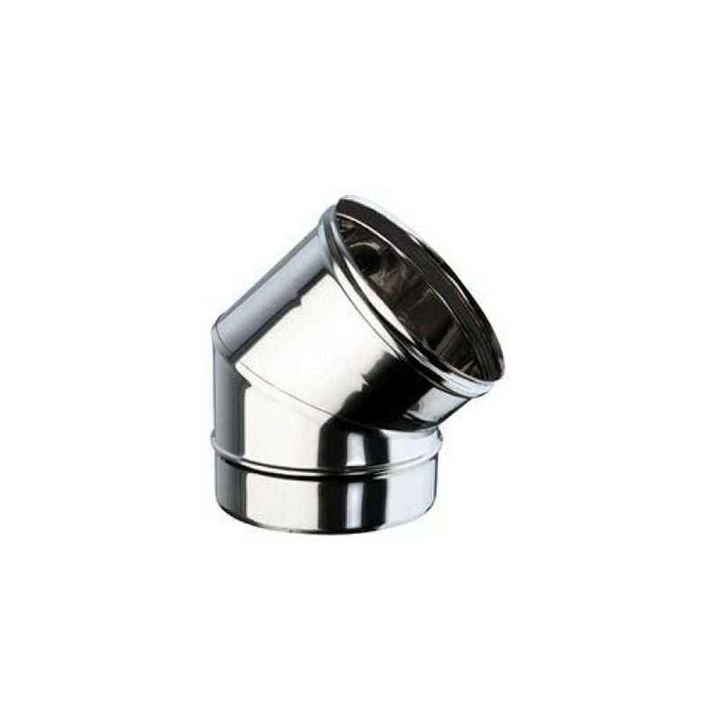 foto del prodotto gomito a 45 monoparete in acciaio inox 100 mm 100 mm