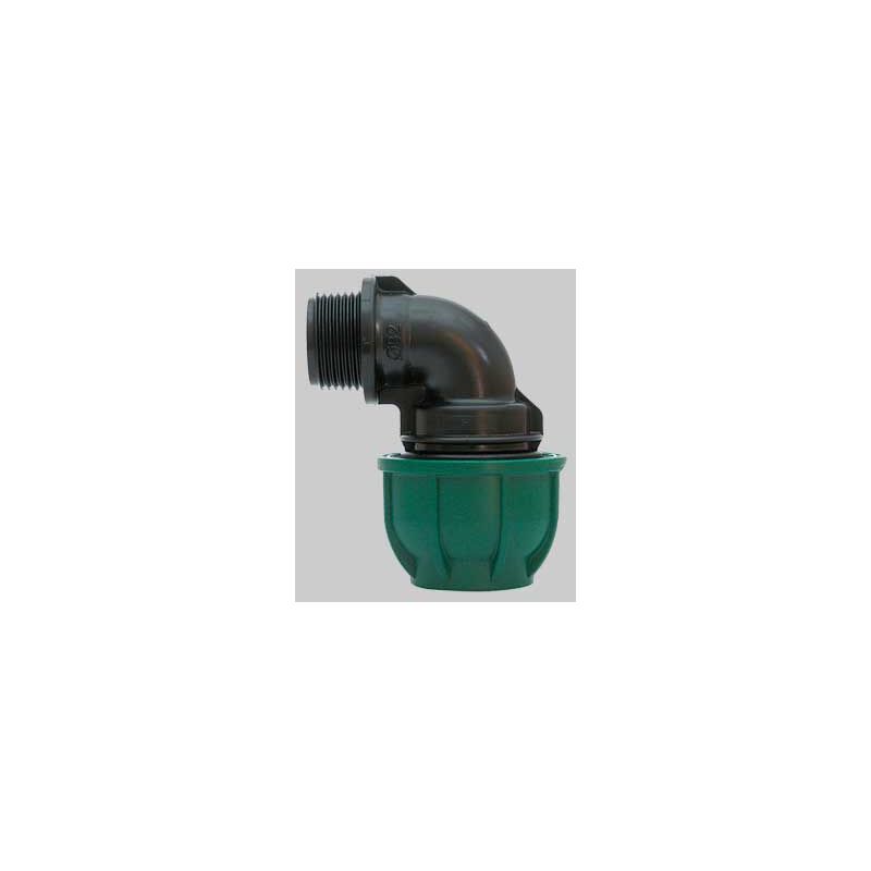 foto del prodotto gomito a 90 a stringere con derivazione fil. maschio mm 20x1 2 12,5 pn