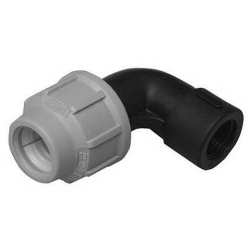 foto del prodotto gomito a 90 c/derivazione femmina dianflex brand per polietilene 3/4 x 32 dh
