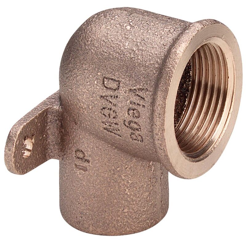 foto del prodotto gomito a 90 con flangia bronzo ff 12 1 2 estremit a saldare femmina, filettatura rp 103965