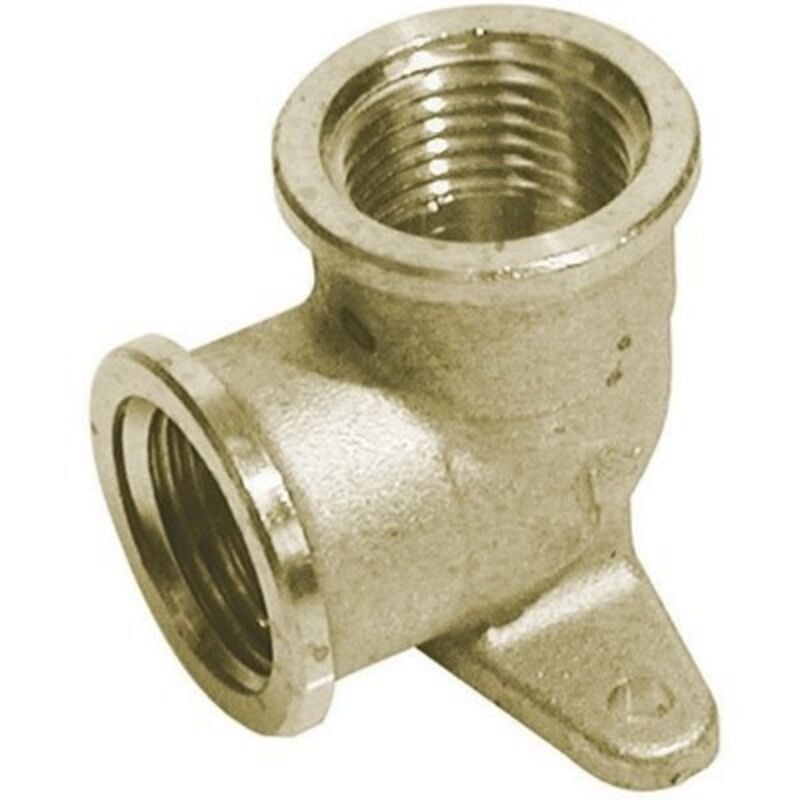 foto del prodotto gomito a 90 ff con flangia in ottone giallo diam. 1 2