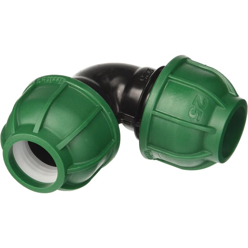 foto del prodotto gomito a 90 in polipropilene per irrigazione e giardinaggio pn 10 bar 20 x 20