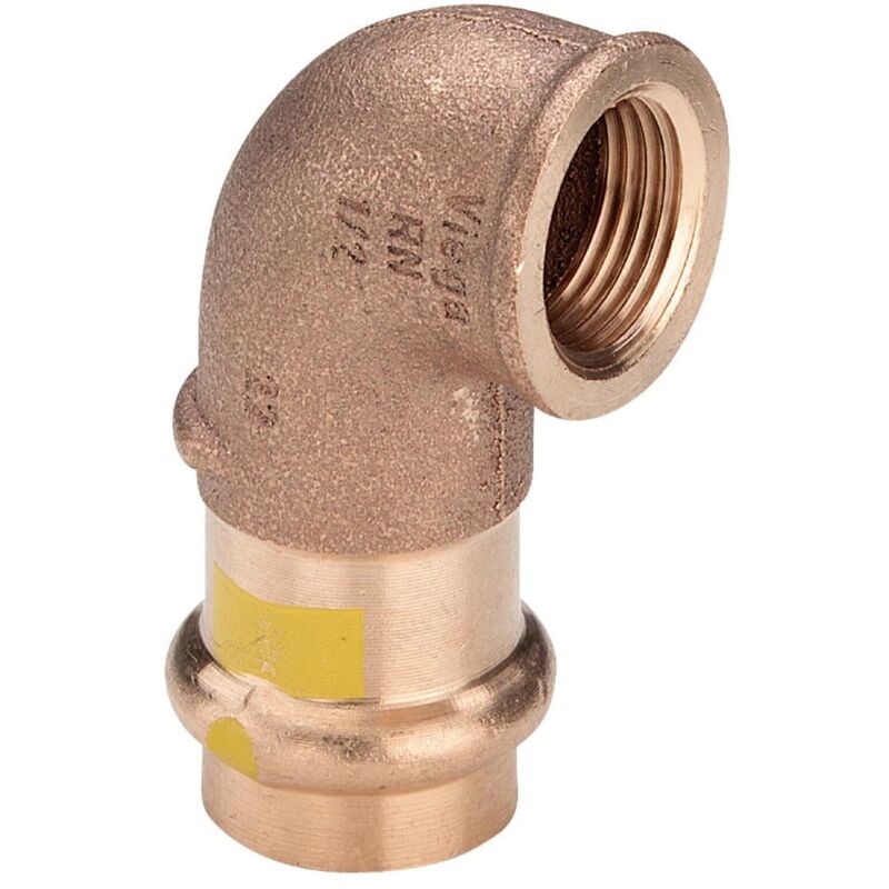 foto del prodotto gomito a 90 profipress g f 22x3 4 f con sc contur, bronzo, estremit a pressare femmina, filettatura rp 345877