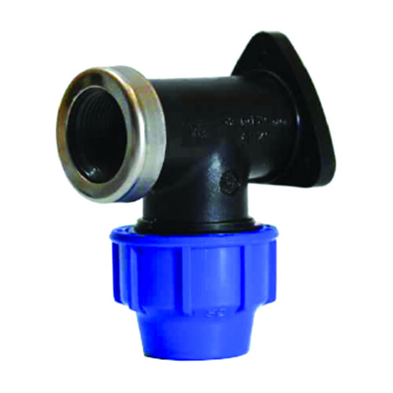 foto del prodotto gomito a compressione terminale a muro 90 pn16 mm.25x3 4