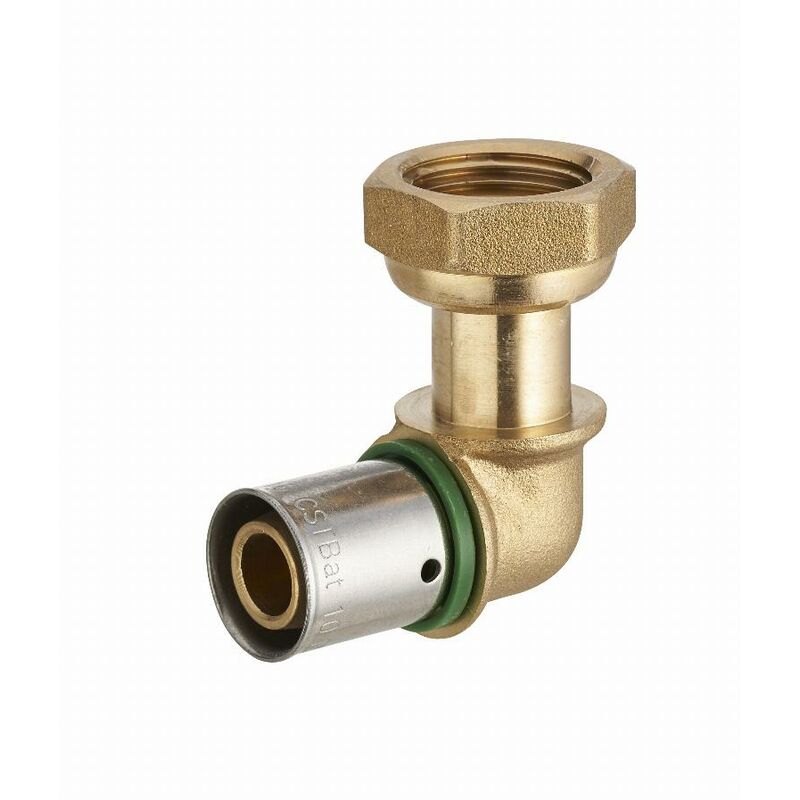 foto del prodotto gomito a crimpare profilo th per tubo per noyon thiebault 16 mm dado libero avvitato femmina f1 2 15x21 anello di crimpaggio in acciaio inox