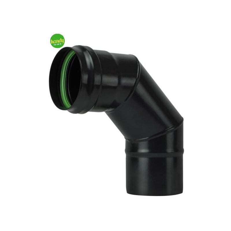 foto del prodotto gomito a curva 90 smaltato save pn803 stufa pellet 80 mm nero opaco
