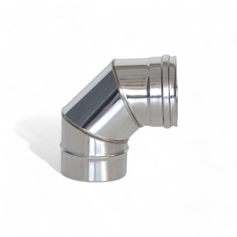 foto del prodotto gomito acciaio inox aisi 304 a 90 gradi monoparete spessore 0.5 mm finitura lucida marcatura ce 80 mm