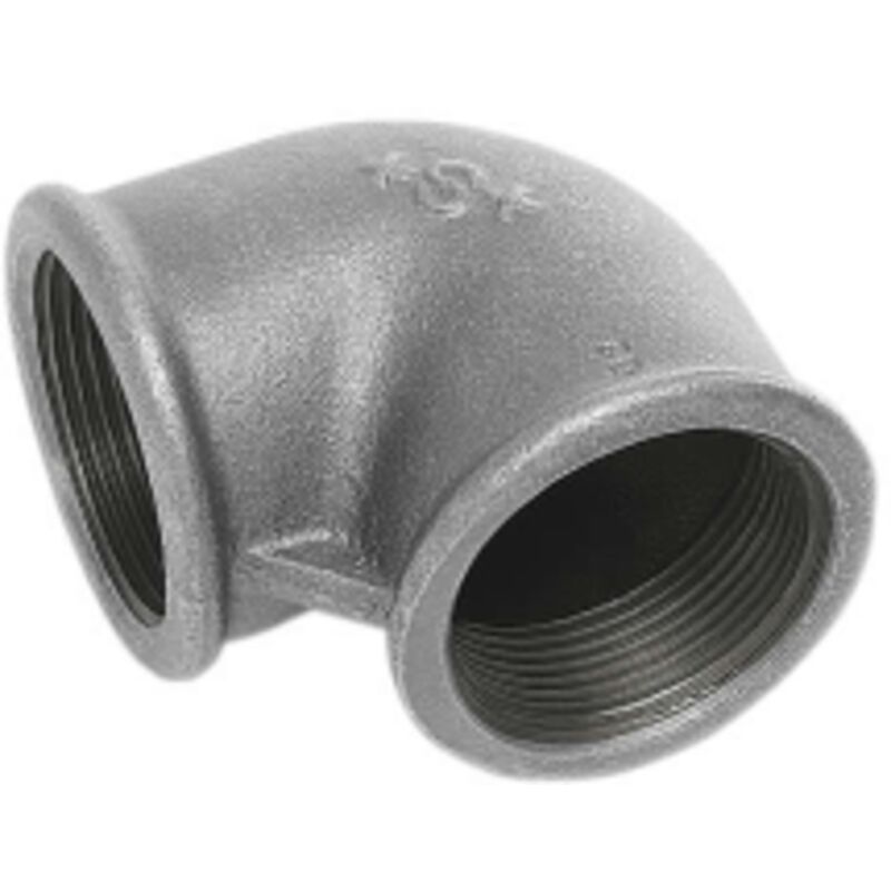 foto del prodotto gomito curva 90o in ghisa zincata con attacco femmina femmina per tubi idraulica ghisa zincata 1'